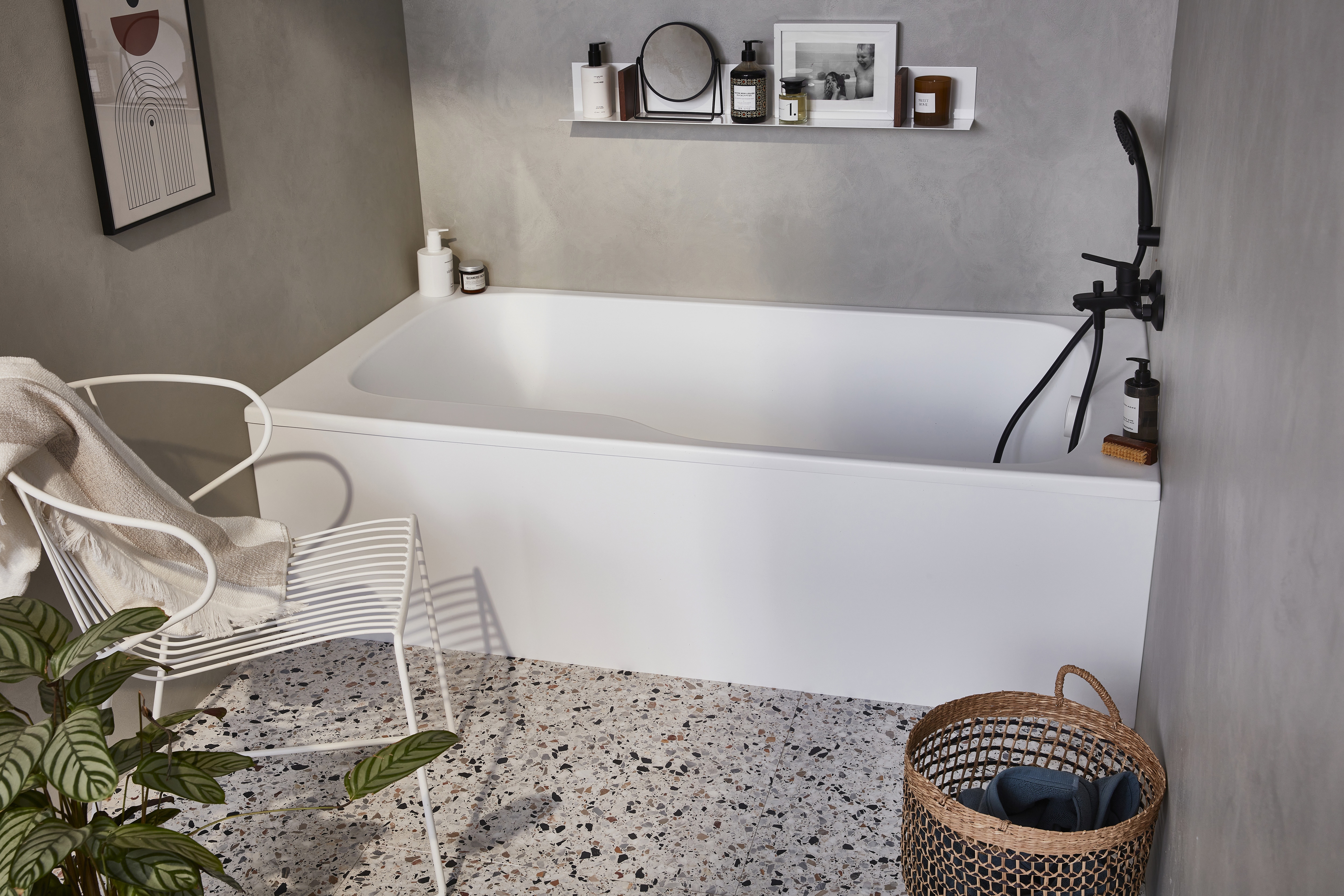 La baignoire MALICE qui a parfaitement trouvé sa place ici
